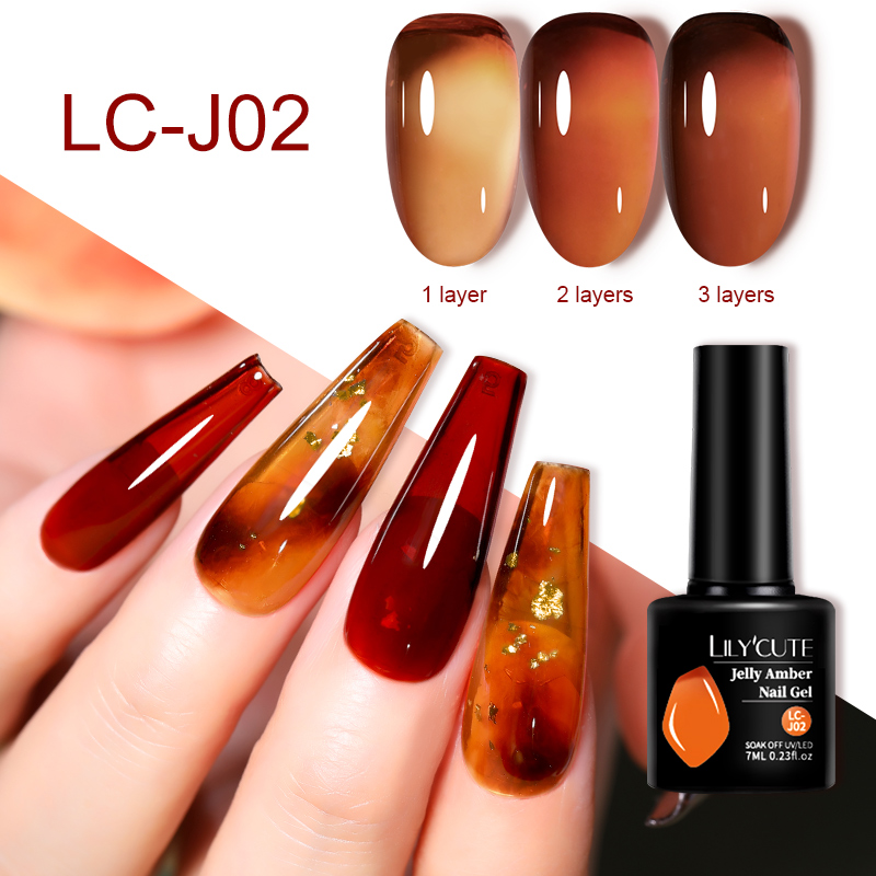 LILYCUTE 7ML Jelly Amber Gel N - Nail Art Leopard ulasan dan harga
