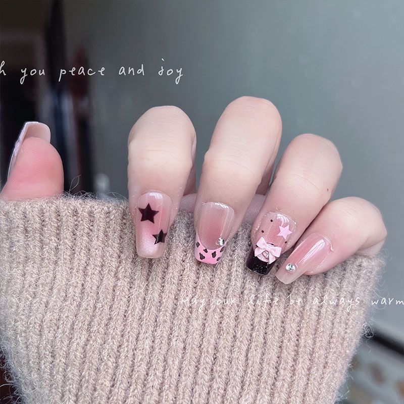 10pcs Short Square Press On Na - Nail Art Leopard ulasan dan harga