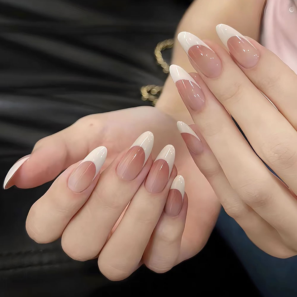 120pcs Pink Medium Almond Fren - Nail Art Pink ulasan dan harga