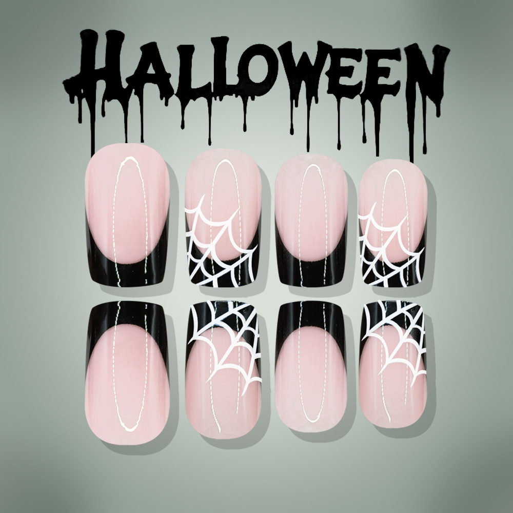 24Pcs Halloween Press On Nails - Nail Art Pink ulasan dan harga