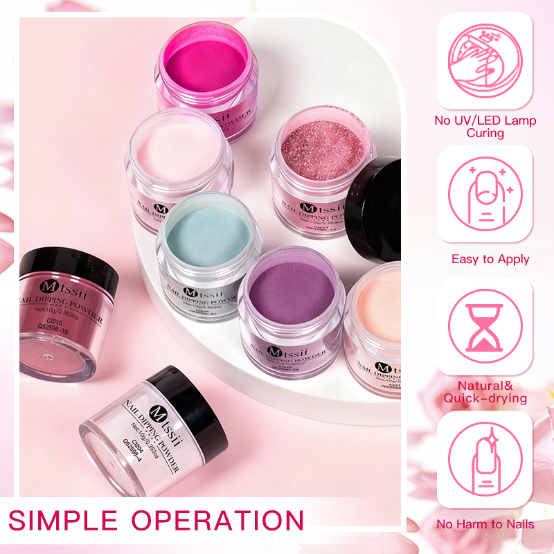 10PCS/Set Dip Nails Powder Kit - Dip Powder Nail ulasan dan harga