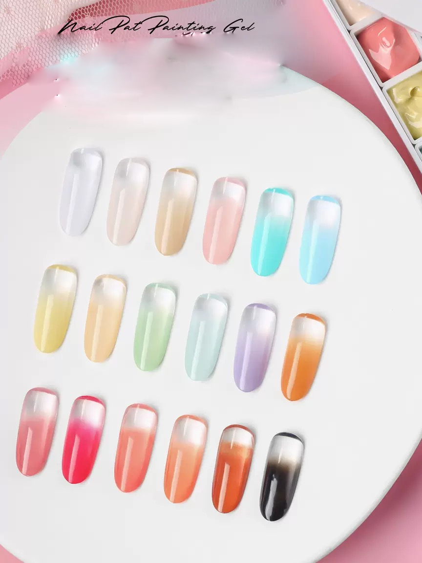 18-Color Dopamine-Style Solid  - Nail Art Overlay ulasan dan harga