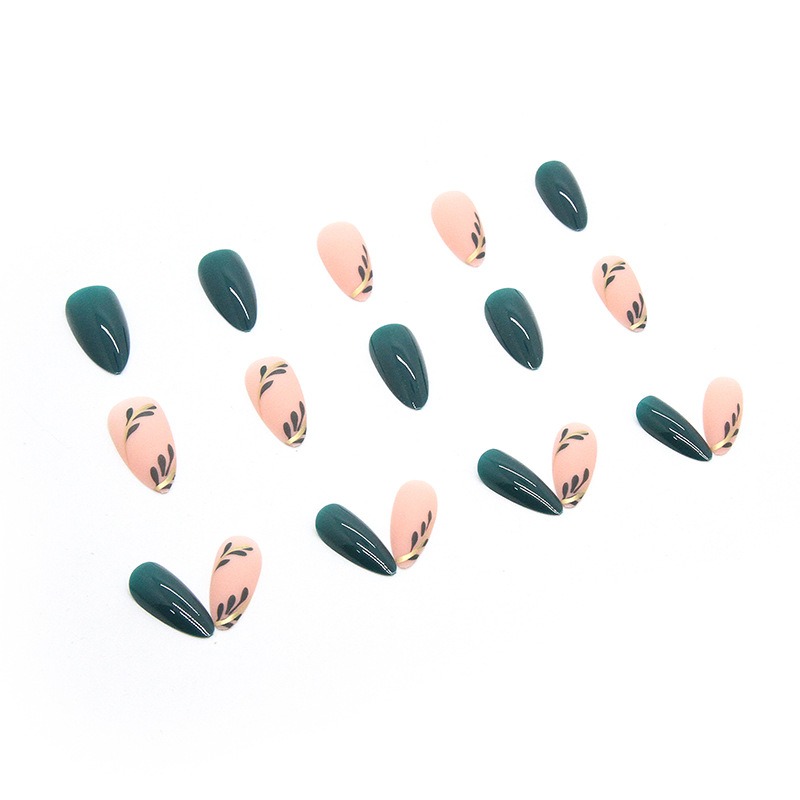 24P/Set Medium-length Almond P - Nail Art Pink ulasan dan harga