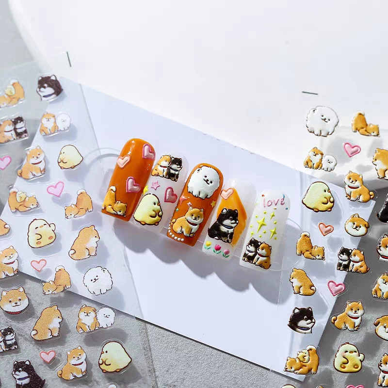 Cute Cartoon Yellow Duck & Dog - Nail Art Yellow ulasan dan harga
