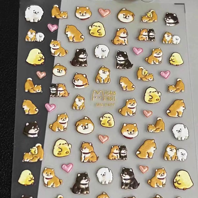 Cute Cartoon Yellow Duck & Dog - Nail Art Yellow ulasan dan harga