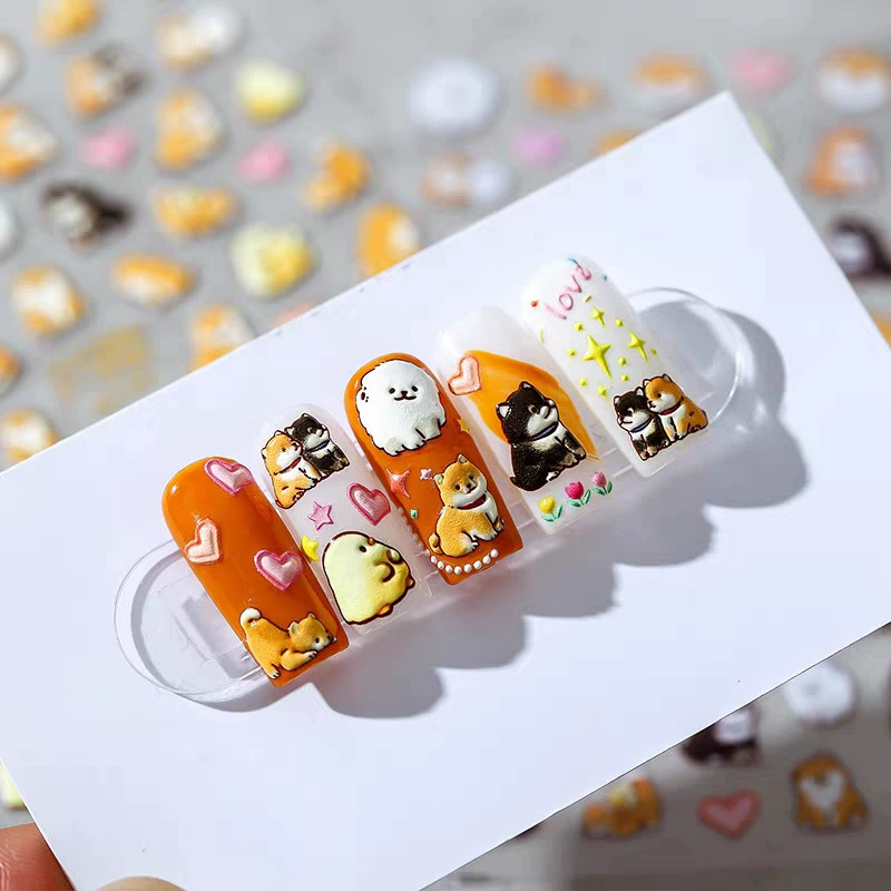 Cute Cartoon Yellow Duck & Dog - Nail Art Yellow ulasan dan harga