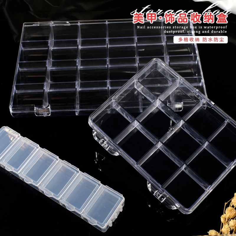 6/12/24grids Empty Clear Plast - Nail Art Overlay ulasan dan harga