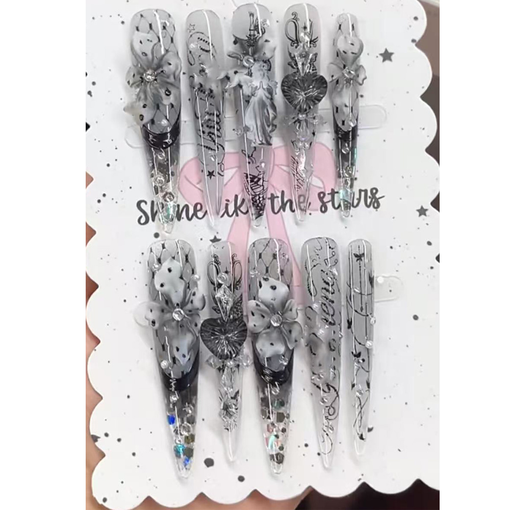 Y2K Spicy Girlish Style Leopar - Nail Art Leopard ulasan dan harga