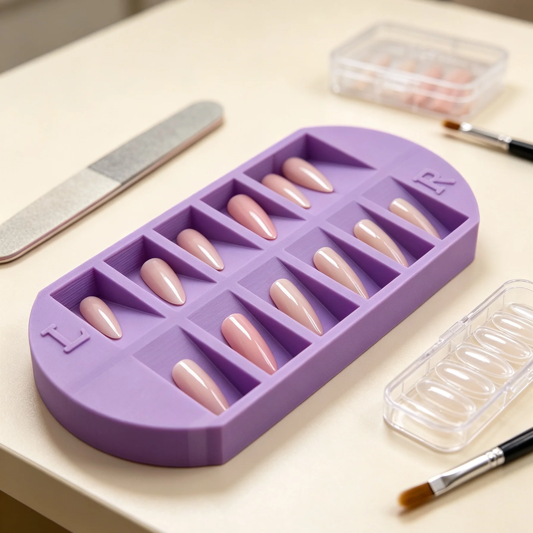 8-Grids Nail Tip Storage Tray  - Nail Art Overlay ulasan dan harga