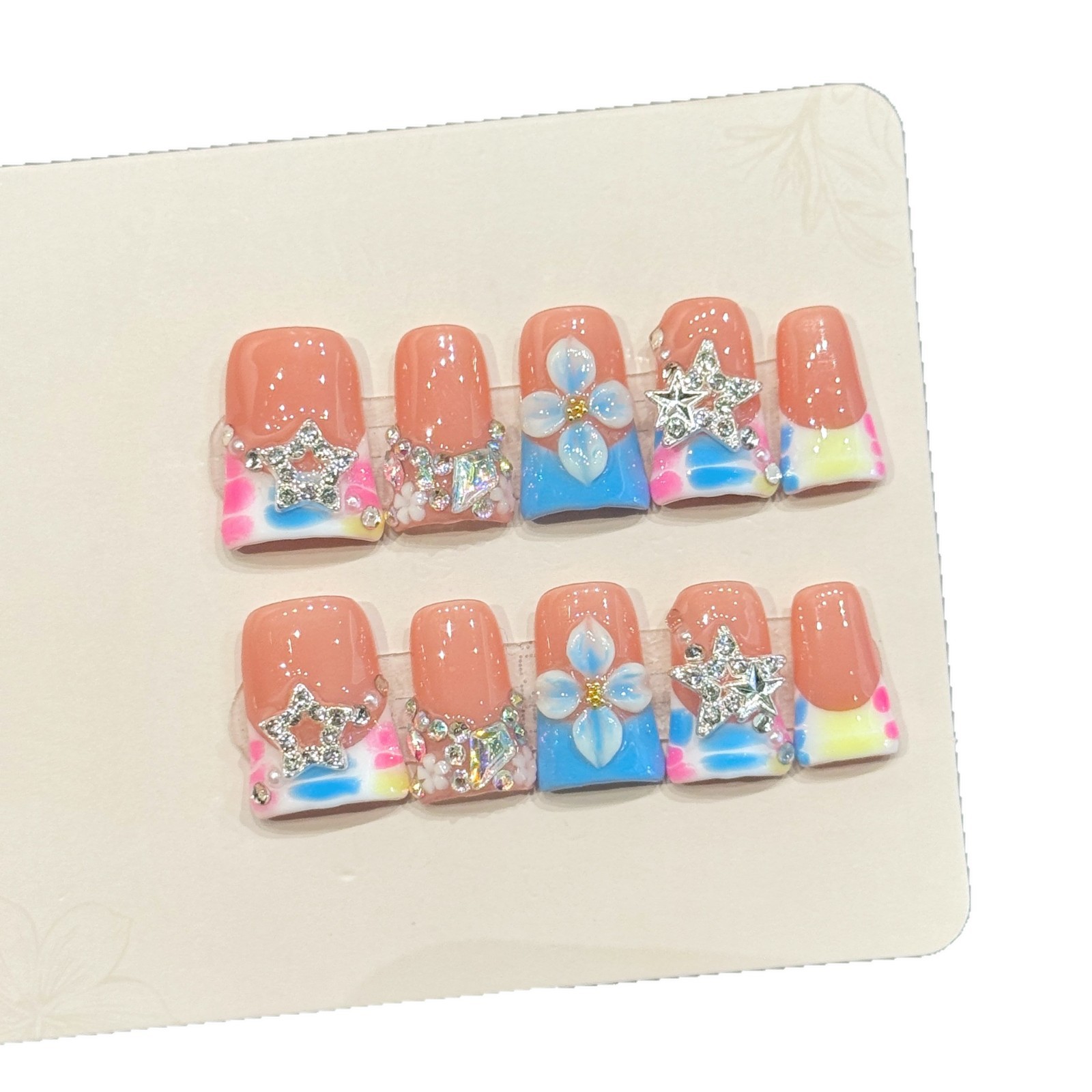 10 PCS Luxury Handmade Press o - Nail Adhesive Tab ulasan dan harga