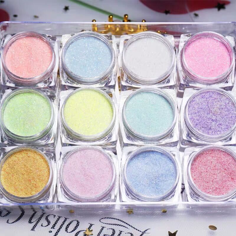 12 Colors/Set Shining Sugar Na - Dip Powder Nail ulasan dan harga