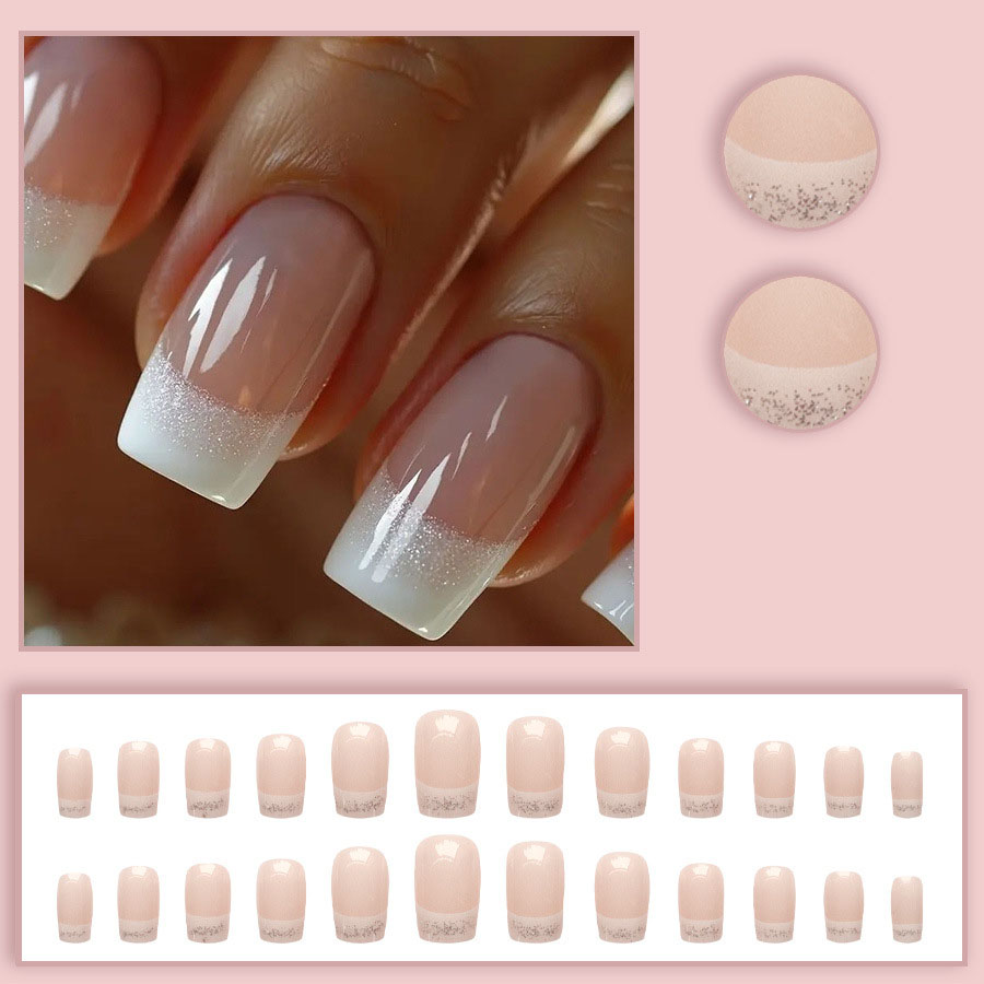 24pcs/set Medium Square fake n - Nail Art Overlay ulasan dan harga