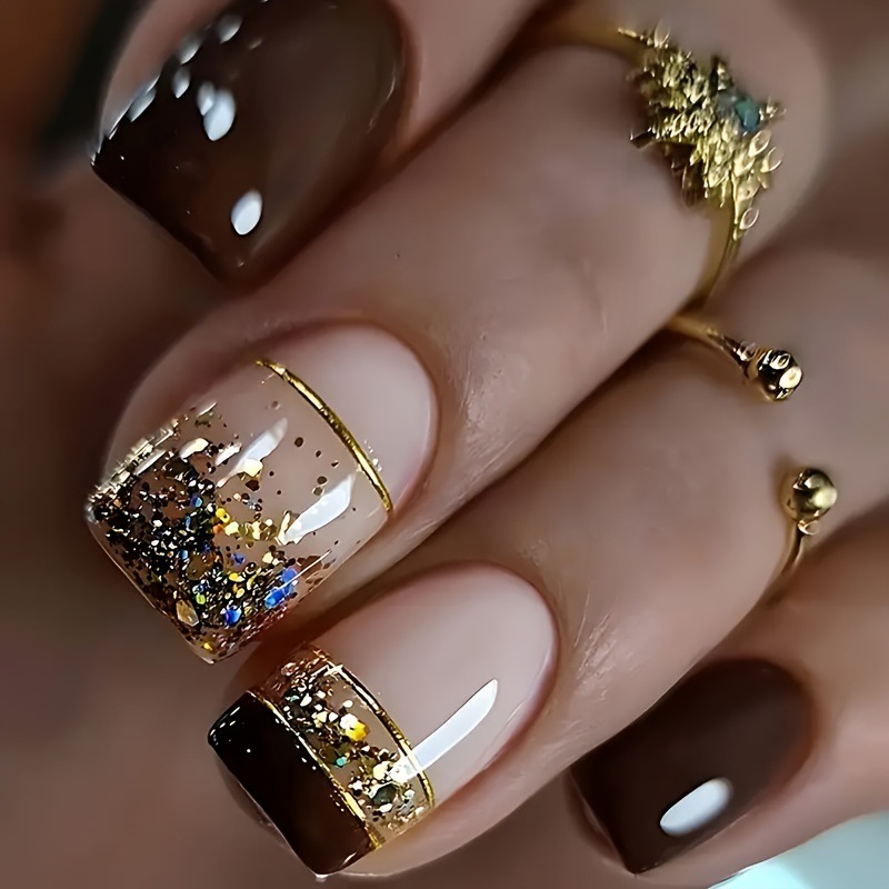 Short Square fake nails for wo - Nail Art Overlay ulasan dan harga
