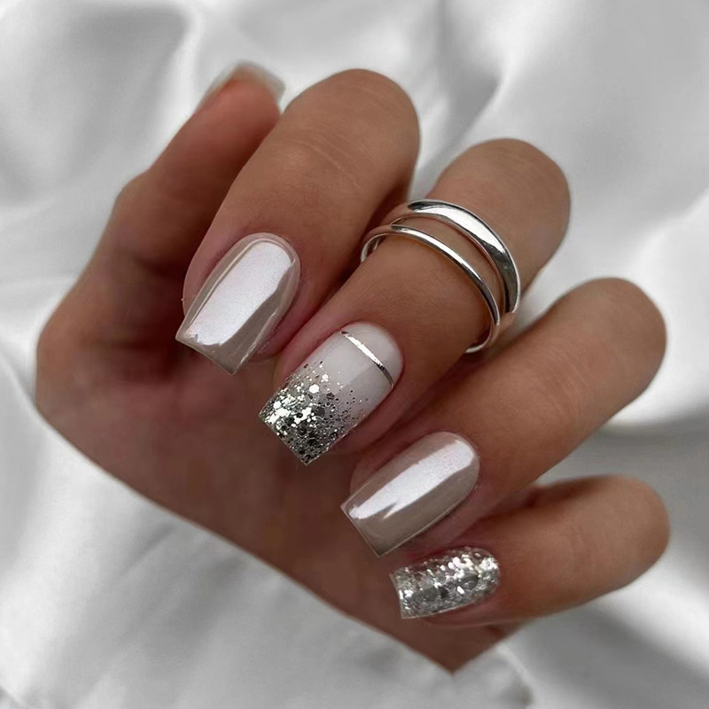 Short Square fake nails for wo - Nail Art Overlay ulasan dan harga
