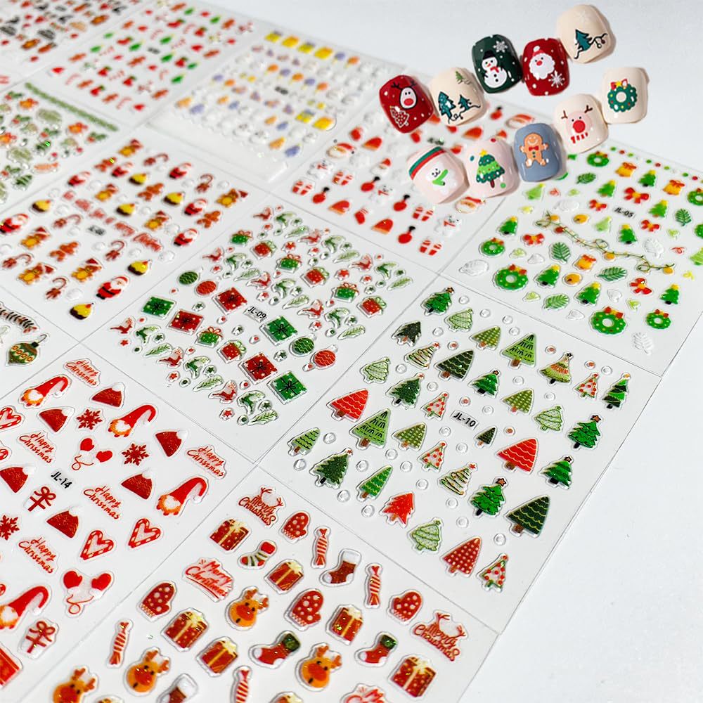 30 Sheets Christmas Nail Art S - Nail Art Xmas ulasan dan harga