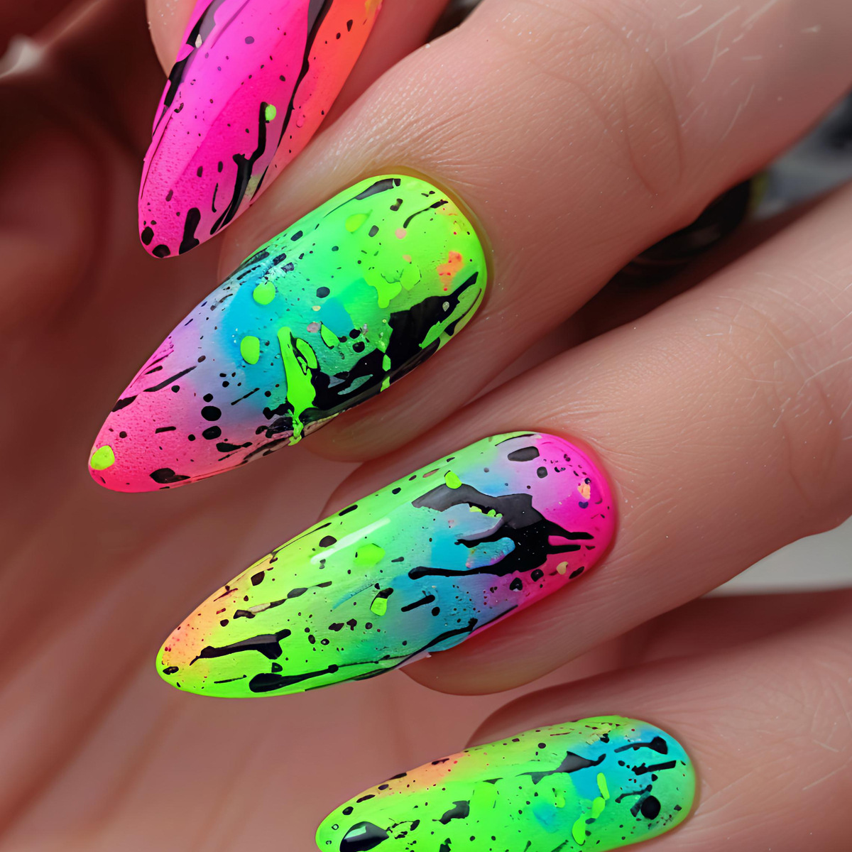 24pcs/set Short Medium Long Fa - Nail Art Yellow ulasan dan harga
