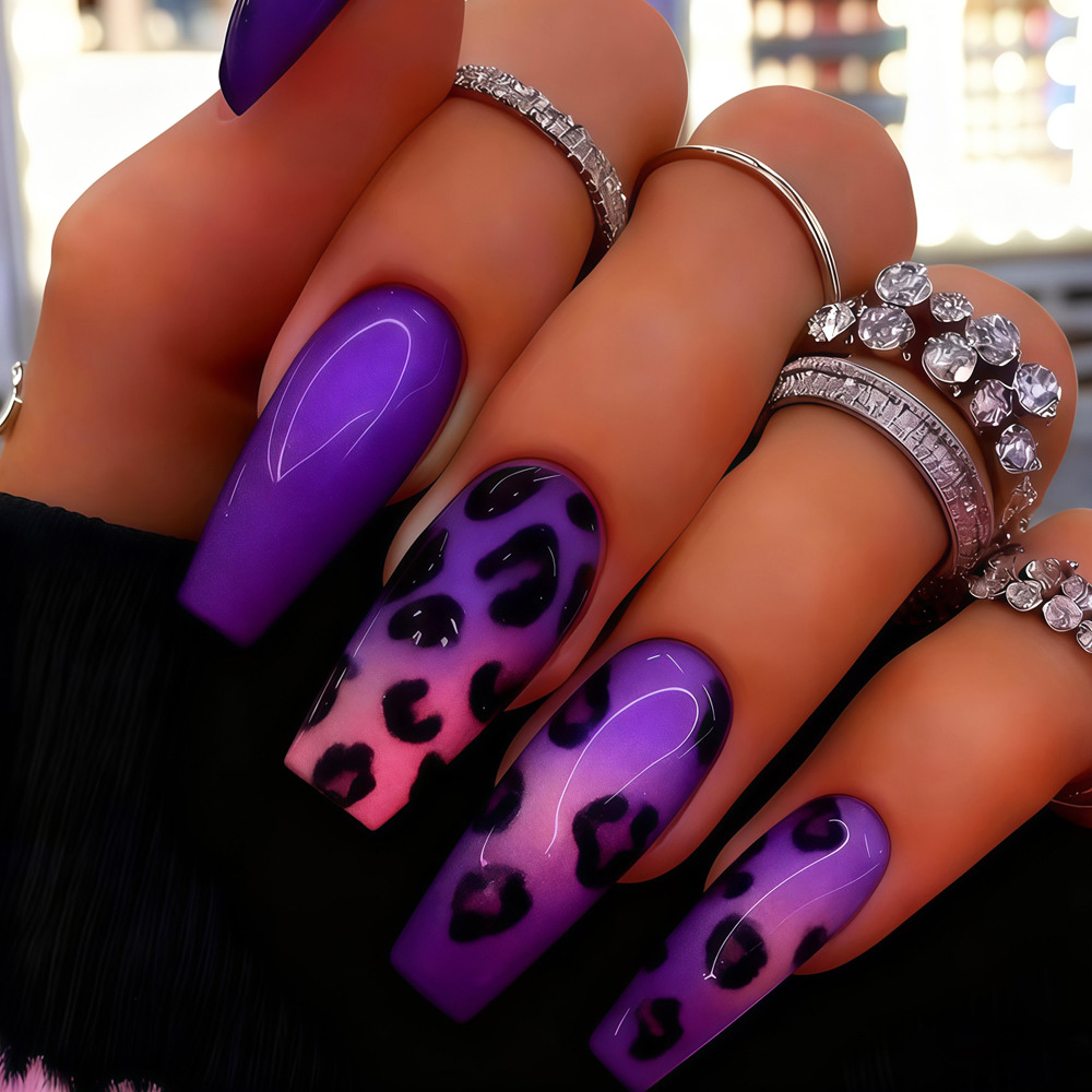 Medium fake nails tips for wom - Nail Art Leopard ulasan dan harga
