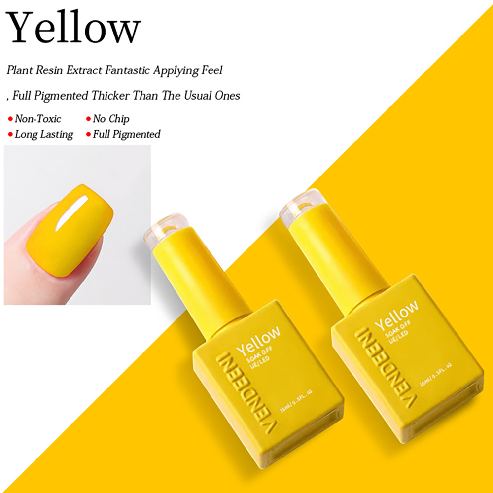Vendeeni 15ml Black White Red  - Nail Art Yellow ulasan dan harga