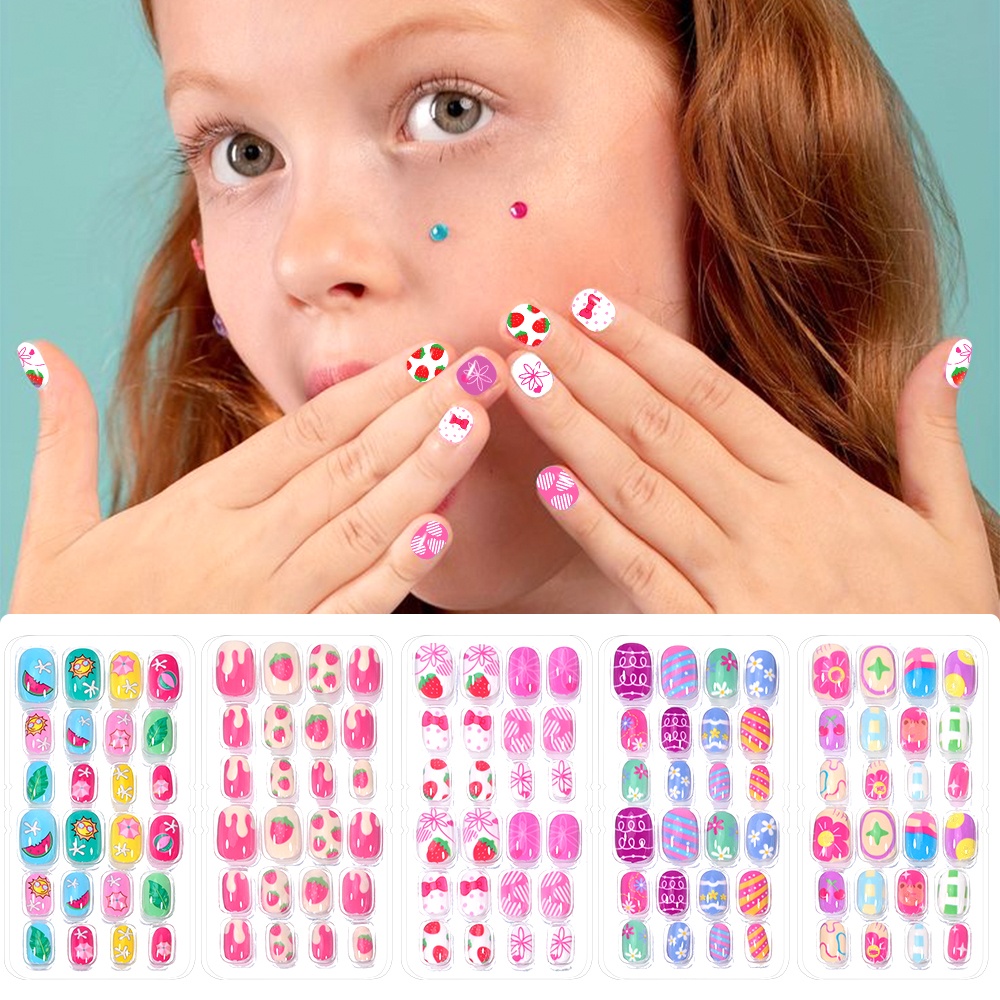 120-Piece 5-Set Candy Kids Pre - Nail Art Pink ulasan dan harga