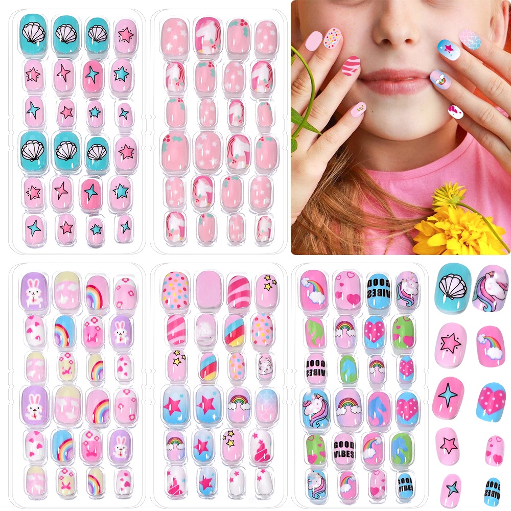 120-Piece 5-Set Candy Kids Pre - Nail Art Pink ulasan dan harga