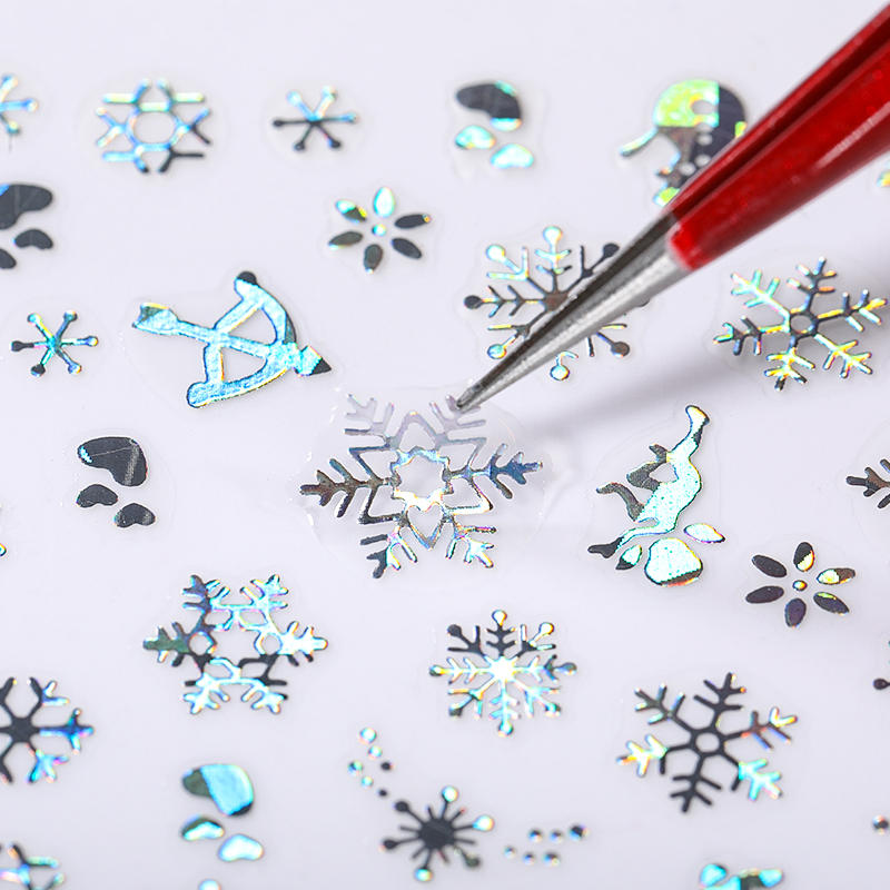 Holographics Silver Snowflakes - Nail Art Xmas ulasan dan harga