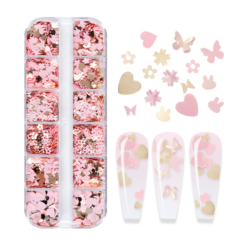 Mix Color Fluorescent Butterfl - Nail Art Overlay ulasan dan harga
