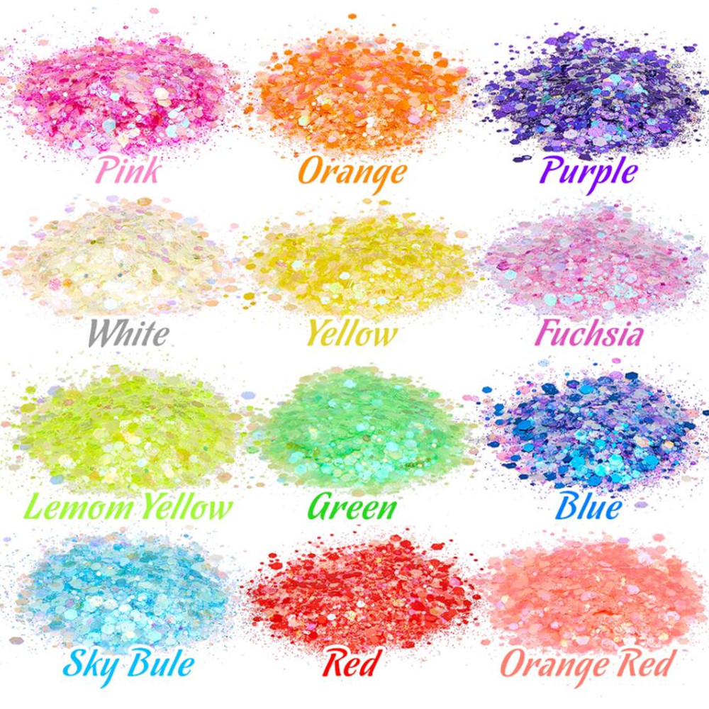 24 Colors Luminous Sequins Glo - Nail Art Overlay ulasan dan harga