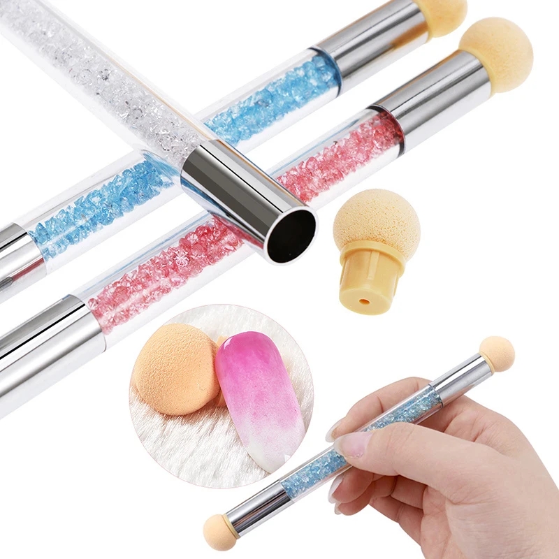 Round Sharp Head Sponge Heads  - Dip Powder Nail ulasan dan harga