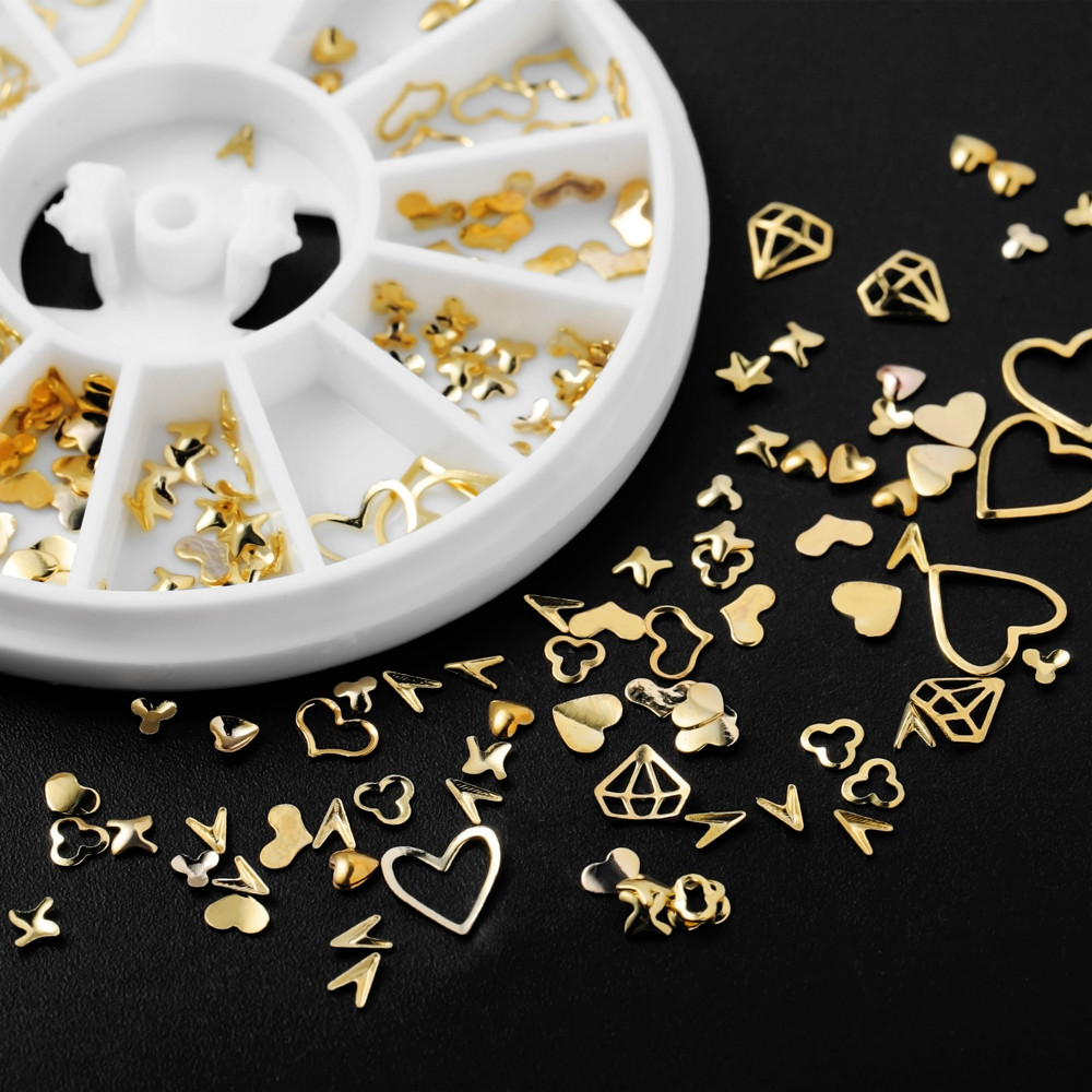 1Box Gold Nail Art Glitter Met - Nail Art Overlay ulasan dan harga