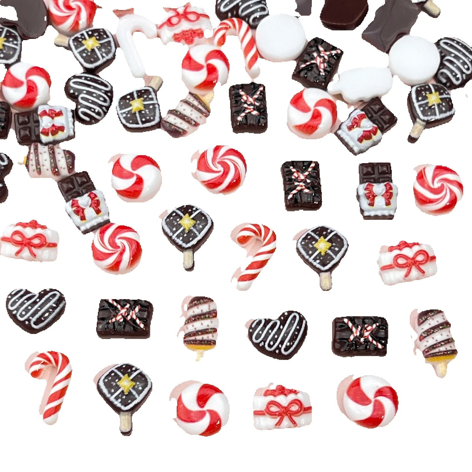 50pcs Resin Mini Christmas cho - Nail Art Xmas ulasan dan harga