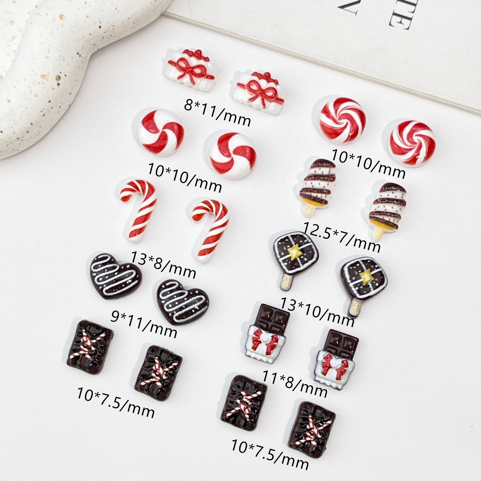 50pcs Resin Mini Christmas cho - Nail Art Xmas ulasan dan harga