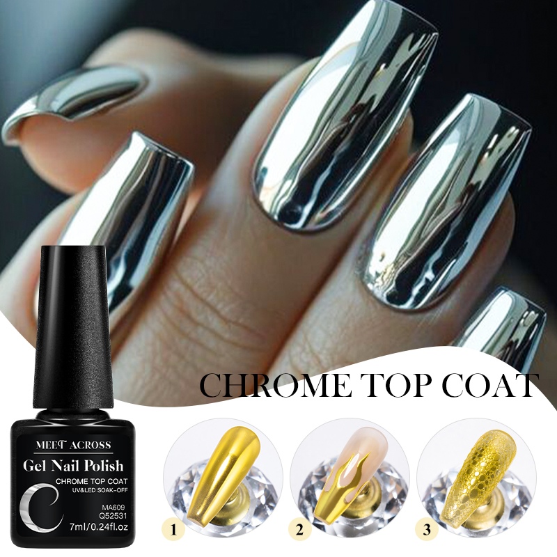 7ML Chrome Top Coat For Mirror - Dip Powder Nail ulasan dan harga