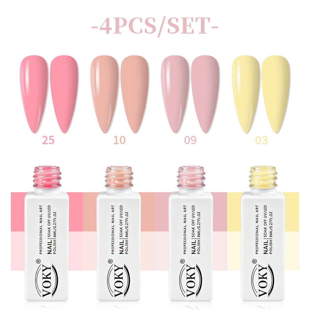 VOKY four-piece nude pink crea - Nail Art Yellow ulasan dan harga